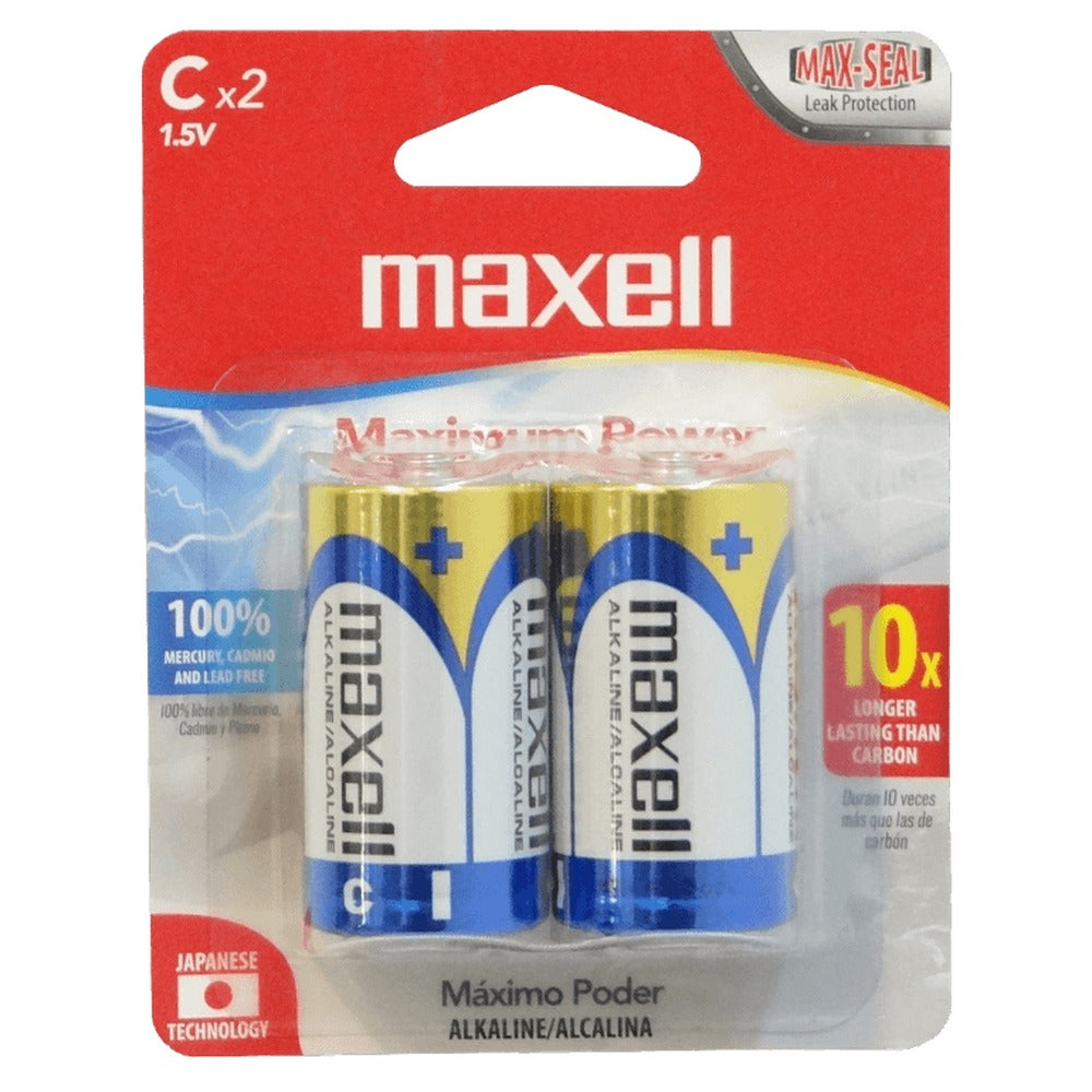 C-AP MAXELL 2-Pilas-C Alcalinas LR14 1,5V 1.5V CX2ALC Alkaline Blister