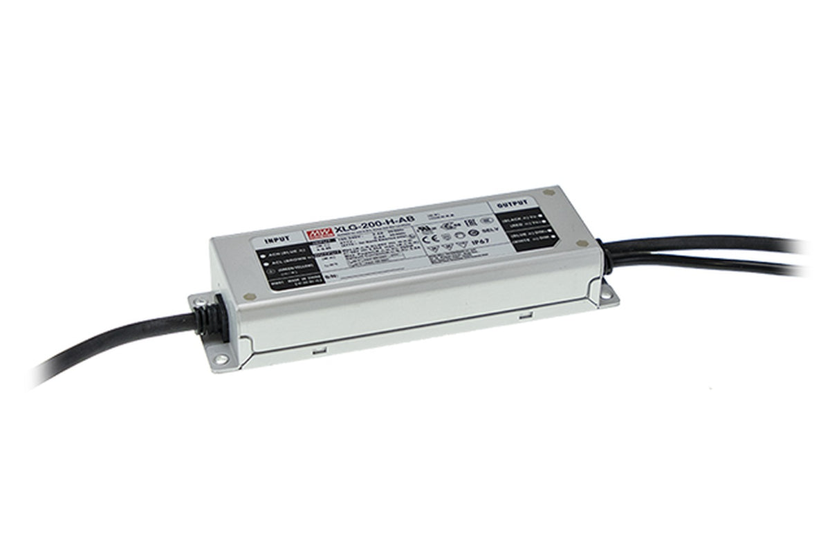 Driver LED metal de voltaje PFC 200W XLG-200 - 24V - AB - Ajuste Potenciómetro (Io) + 3 en 1