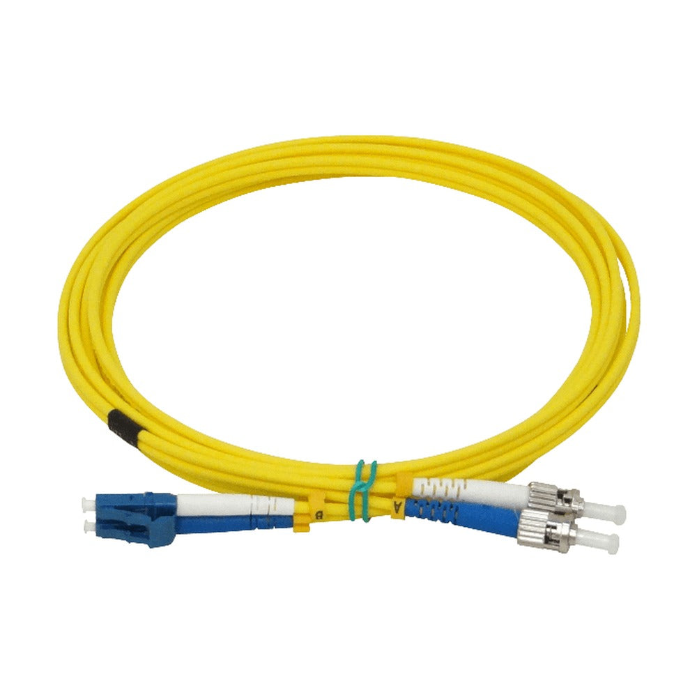JFSLT3 Cable Puente de Fibra Óptica Monomodo SM Dúplex LC-ST/UPC de 3 Metros 9/125um con Cubierta LSZH de 3mm
