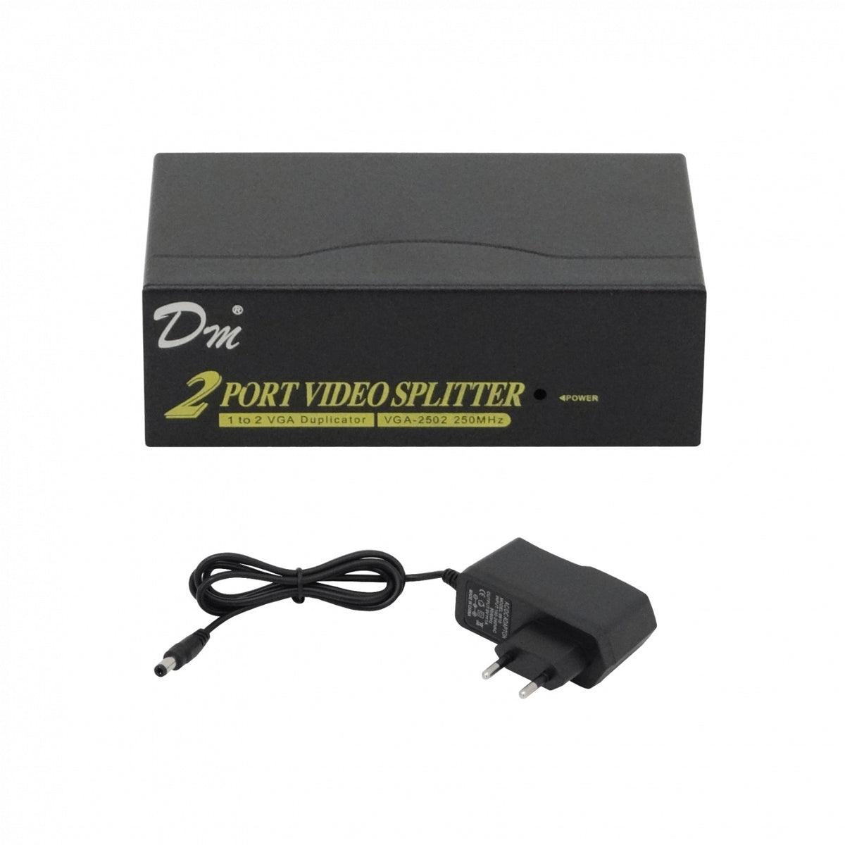 VGA-1X2 VGA-2502 Video Splitter 2-VGA-H 1-VGA-M 250MHz inc-9V/1A