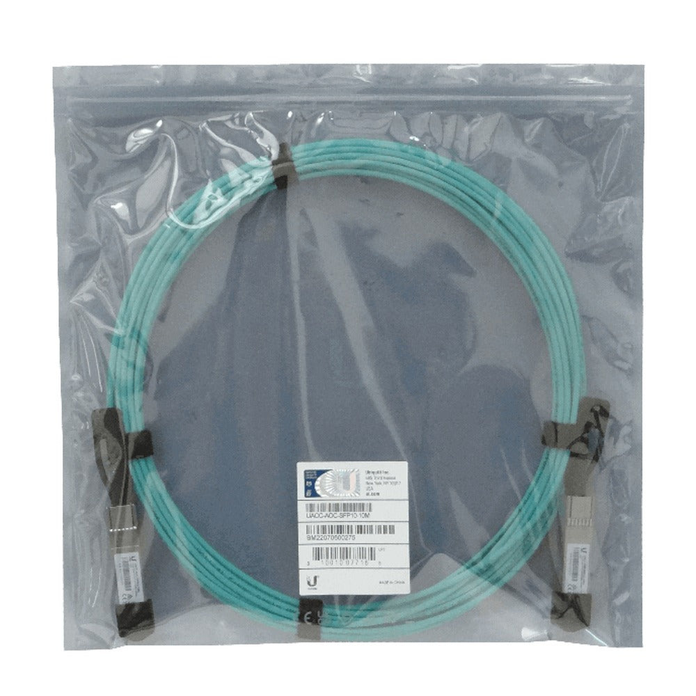 UA1-10. UI 10 metros SFP+ 10Gbps Cable de 3mm Fibra Multimodo de Conexión Directa UACC-AOC-SFP10-10M UACC-AOC-SFP10-10M UBIQUITI