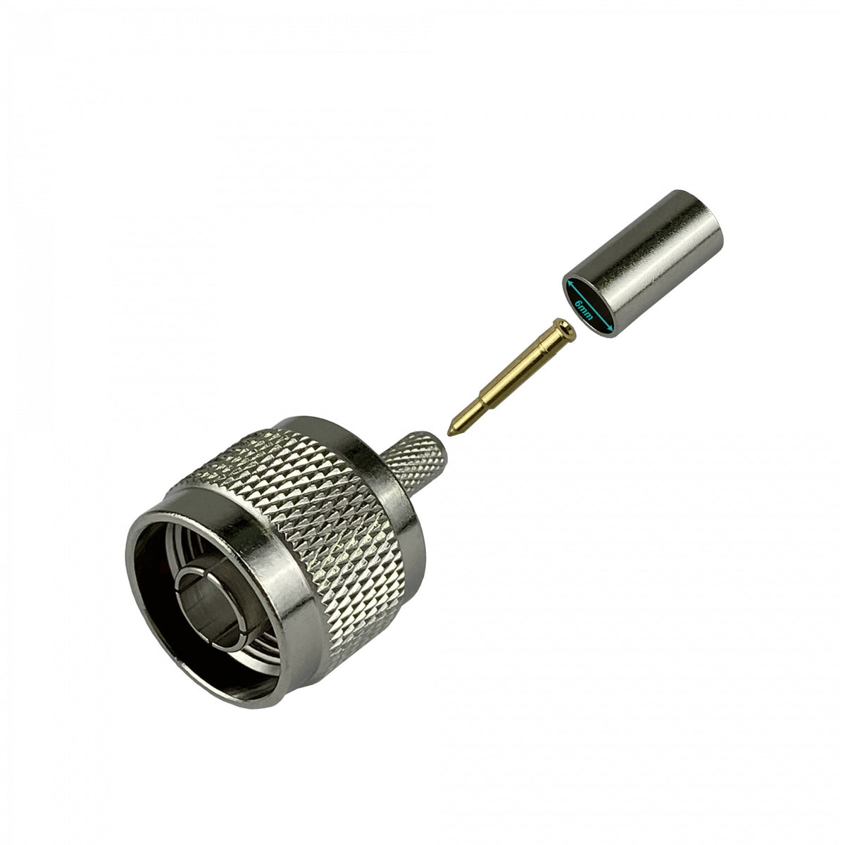 NM2C Conector compresible Serie-195 para cable LMR195/RG58 con terminación N Macho