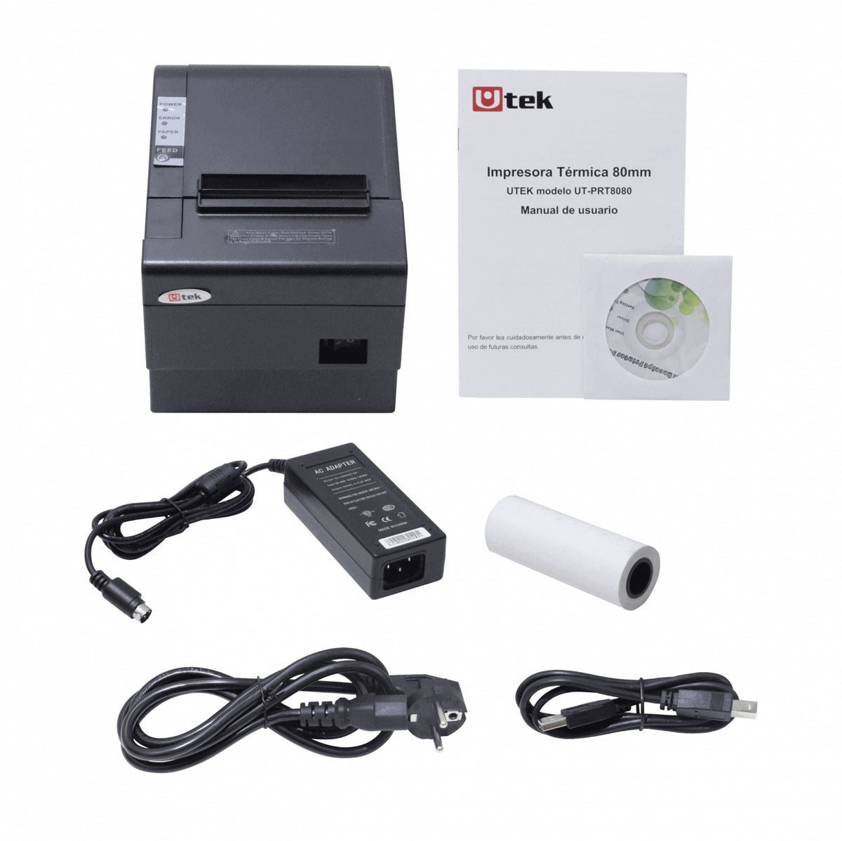 UT-PRT8080 UTEK Impresora de Recibos Térmica POS con Interfaz USB y Ethernet 72mm 300mm/s 203dpi