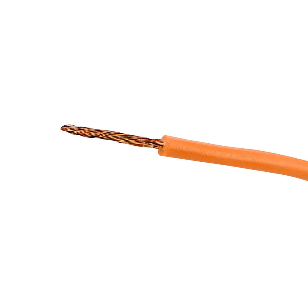1X26B Naranja Cable unipolar 1x26AWG cobre sección 0,13mm2 bobina 100 metros conductor compuesto por 7 hilos de 0,15mm