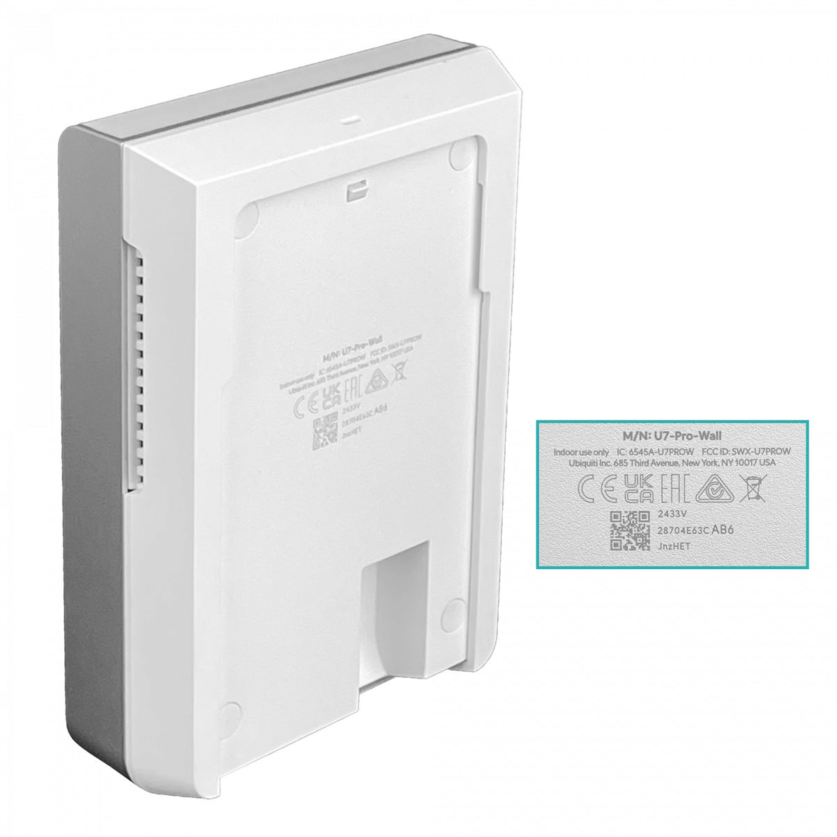U7-PRO-WALL. Punto de acceso 2x2x2 1 puerto 2500 WiFi7 10,7Gbps bandas 2,4/5/6GHz ganancia 4/5/6dBi requiere PoE+at UBIQUITI