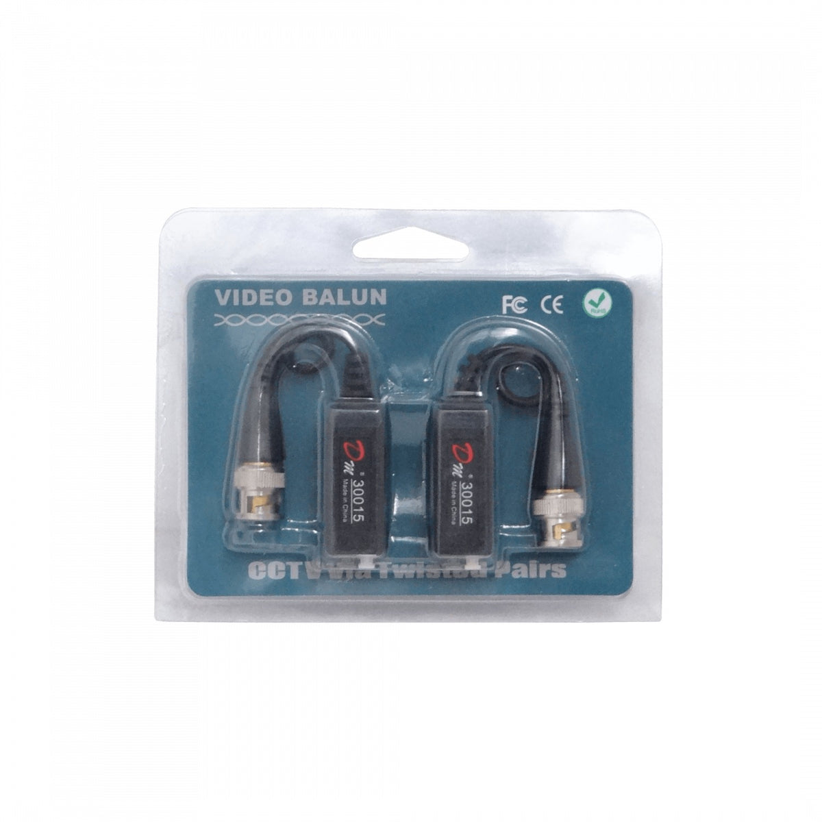 BALUN-PAR Balun Pasivo 1-Par 2-Unidades CCTV-UTP-BNC BNCM BNC-Macho DC-8MHz