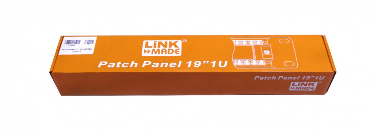 PP624L. LINKMADE Panel de parcheo de 24 puertos RJ45 Cat6 UTP, 1U, compatible con T568A y T568B