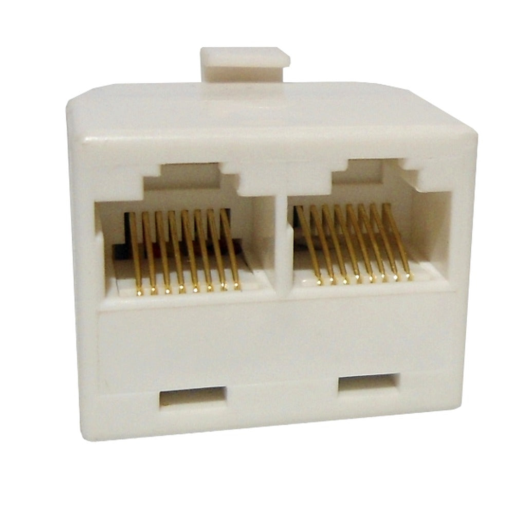 RJ45-CP2 Union Y 2-RJ45-Hembra 1-RJ45-Macho CAT3 Blanco