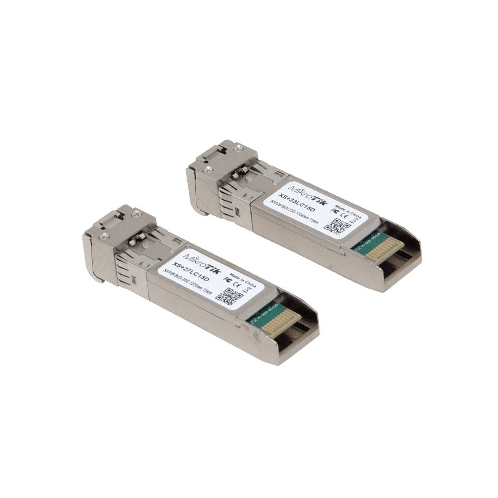 XS+2733LC15D MIKROTIK 1-LC Transceptor bidireccional SFP28 25G compatible SFP+ 10G alcance 15km par 1270/1330nm monomodo