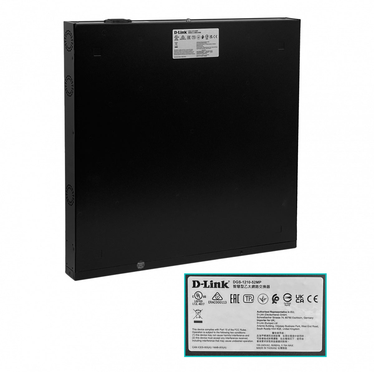 DGS-1210-52P D-LINK 48-1000-PoE+ 4-SFP tot-370W Switch Smart Rack req-Cable-C13