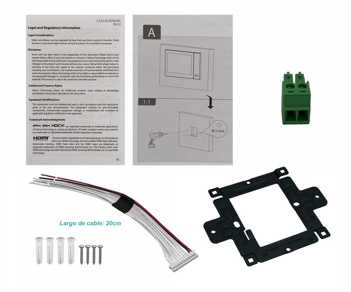 VTH2421 DAHUA Pantalla interior 7p Tactil IP 1-100-PoE/AF 8GB integr VTH2421FB