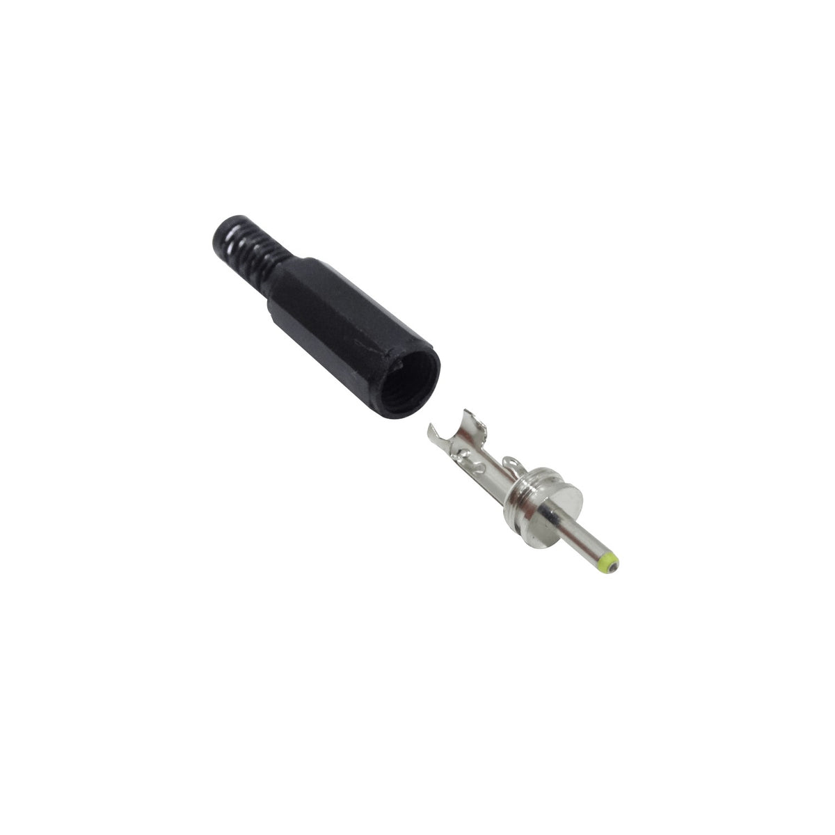PLUG-0725 Conector macho de alimentación DC de 2,5x0,7 mm y 9 mm de longitud para ensamblar mediante soldadura