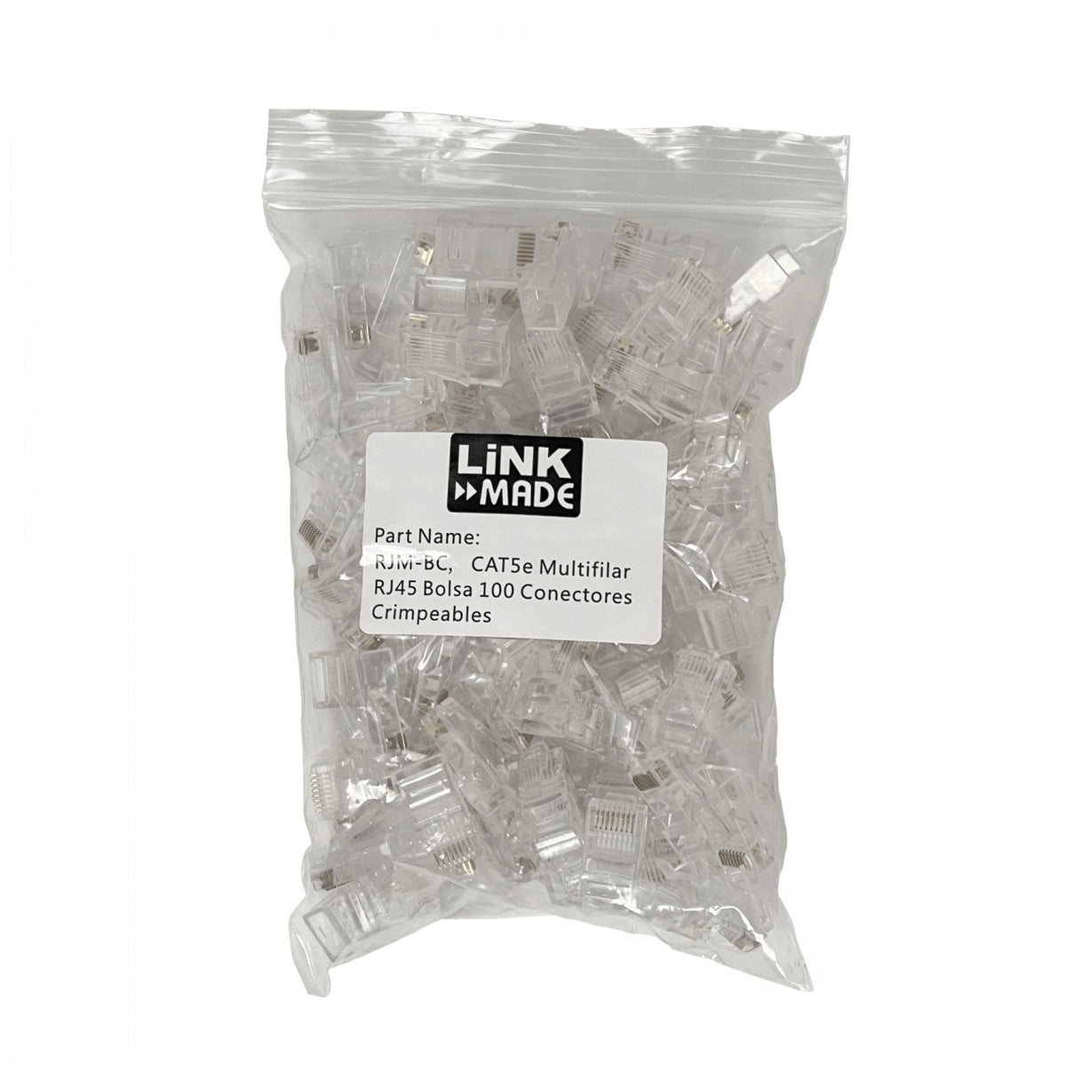 RJM-BC CAT5e Cable Multihilo RJ45 Bolsa 100 Conectores para Crimpar