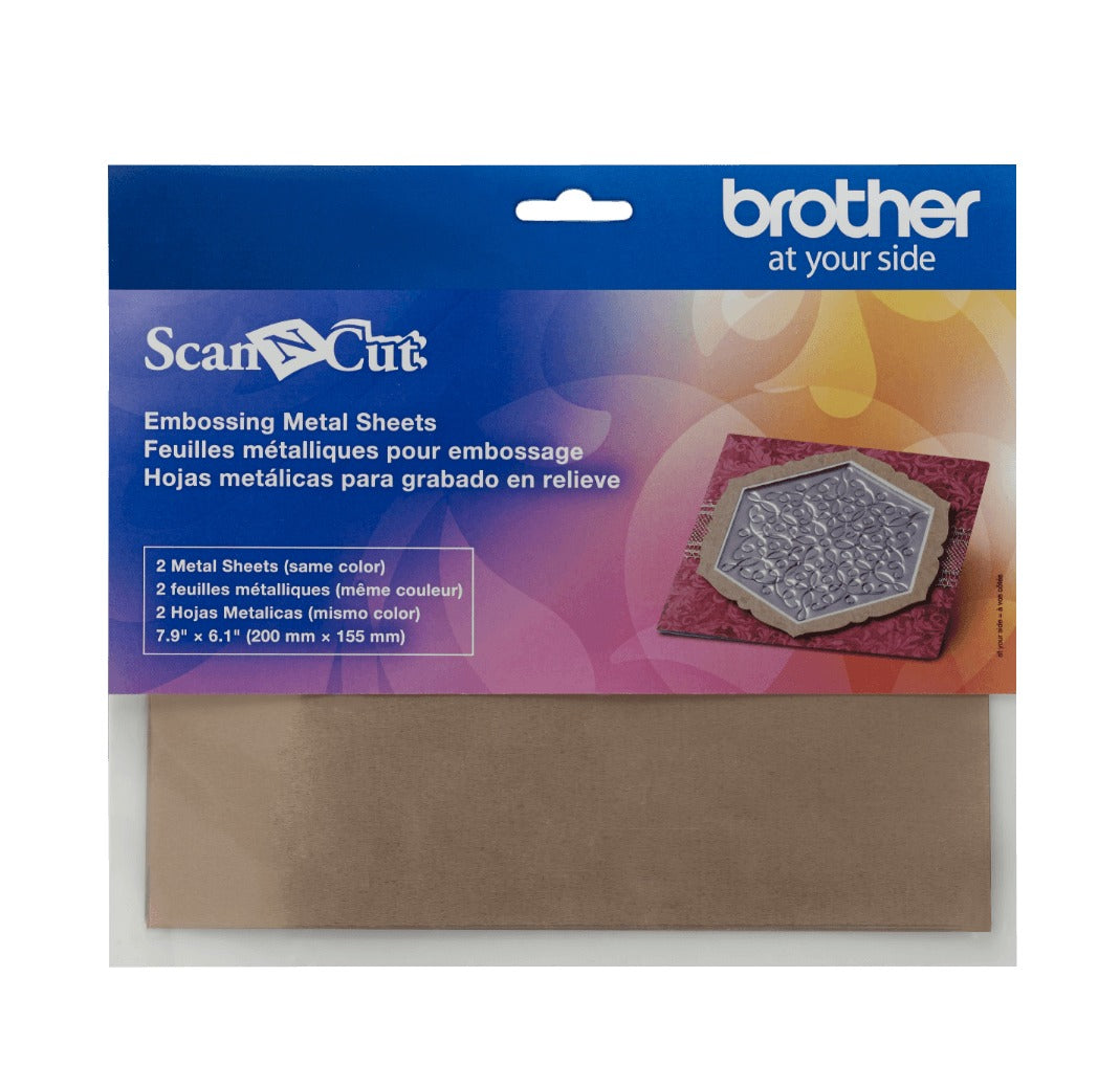 CAEBSBMS1 BROTHER 2 Láminas Metálicas 200x155mm Cobre para Repujado ScanNcut2 Máquina de Corte