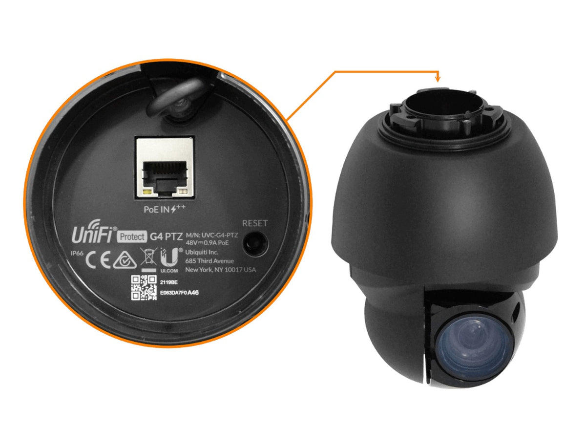 UVC-G4-PTZ. Cámara IP UI PTZ 4K con infrarrojos, apertura F1.5, zoom óptico de 22 aumentos, protección IP66, 1-1000 solicitudes, compatible con PoE++ UVC-G4-PTZ-EU UBIQUITI