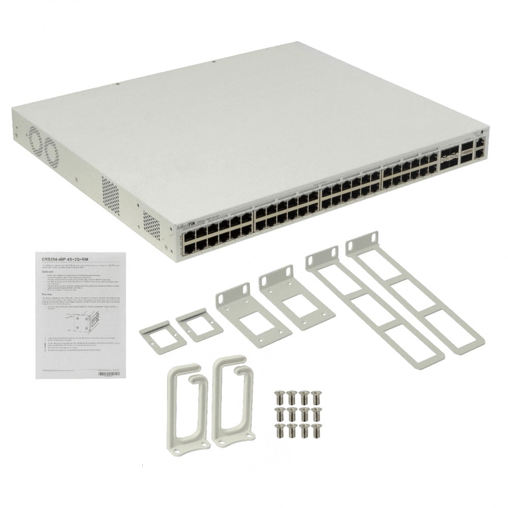 CRS354-48P-4S+2Q+RM MIKROTIK req-C13 2-QSFP+40G 48-1000-PoE 4-SFP+10G MGMT L5 1-PSU Switch