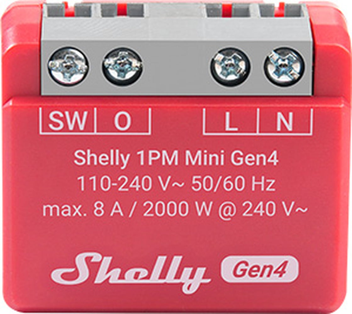 Shelly 1PM Mini Gen4 – Interruptor Inteligente Mini con Medición de Energía Wi-Fi/Zigbee/Bluetooth