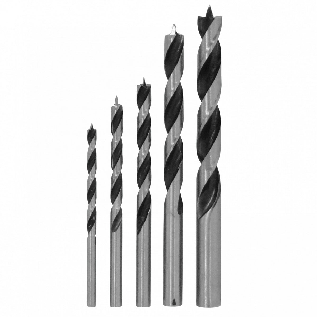 BROCAS-MADERA Juego de 5 Brocas para Madera 4x71mm 5x81mm 6x89mm 8x108mm 10x116mm