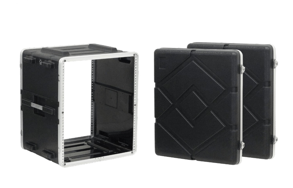 RK12X. Armario portátil de 12U/57cm de profundidad-42cm con 2 cubiertas de plástico para uso en exteriores en color negro