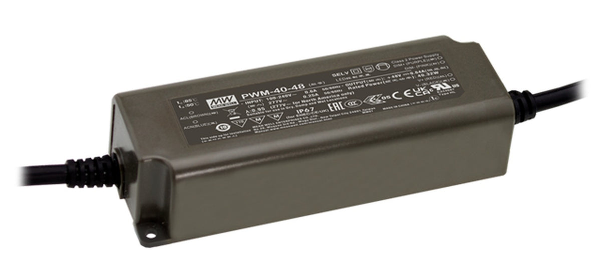 Driver LED plástico voltaje flicker IP67 PFC 40W PWM-40 - 48V