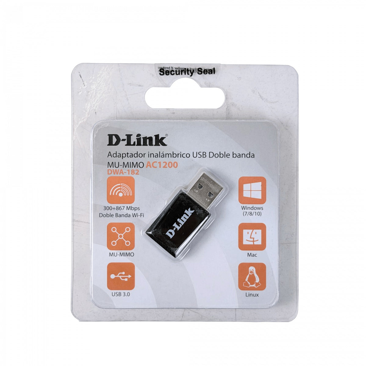 DWA-182 D-LINK Adaptador USB 3.0 Doble Banda AC1200 (867Mbps en 5GHz / 300Mbps en 2.4GHz)