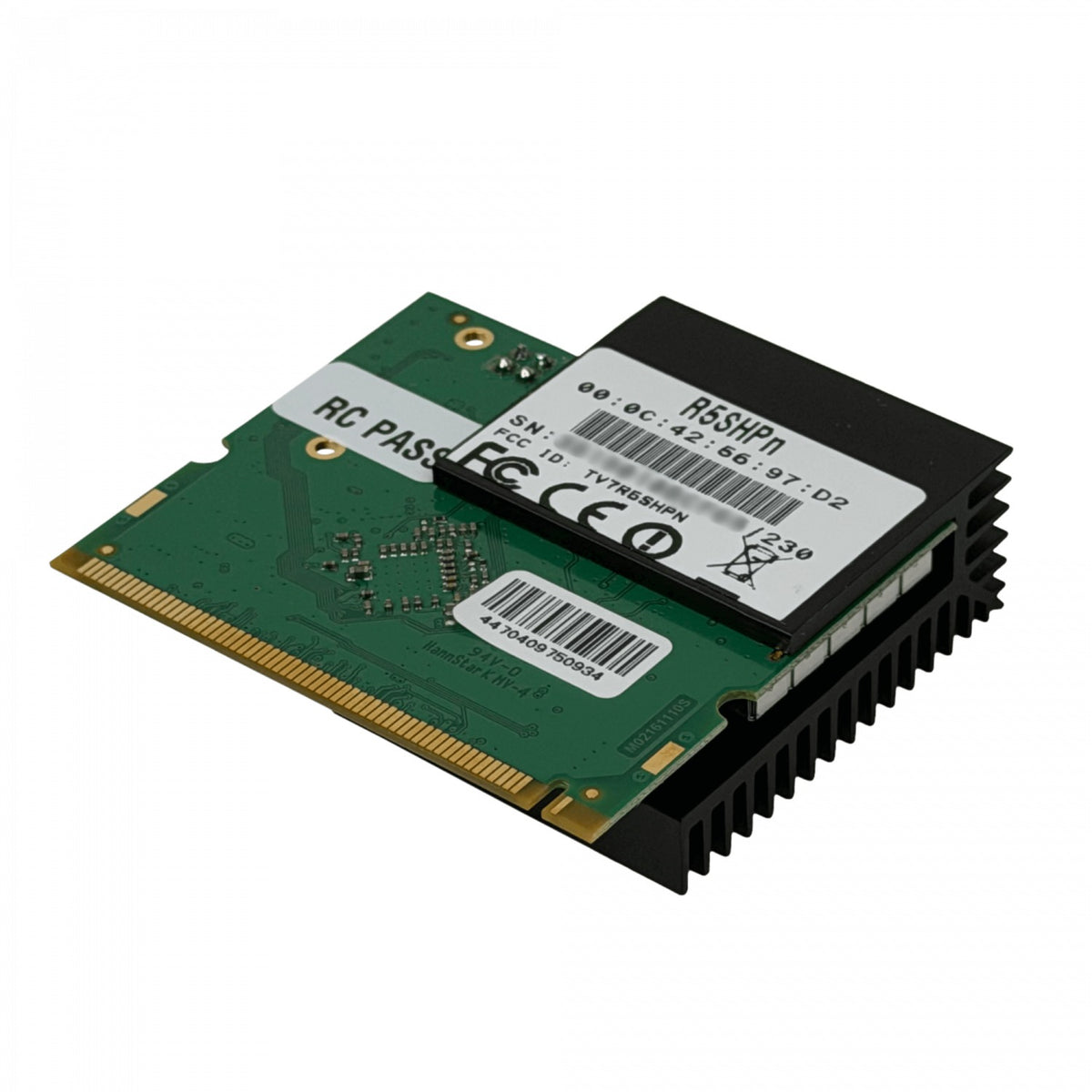 R5SHPN MIKROTIK Tarjeta MiniPCI AR9220 de 5GHz 29DBM 800MW con 1 Conector MMCX, Estándar A/N125 y 9 LEDs