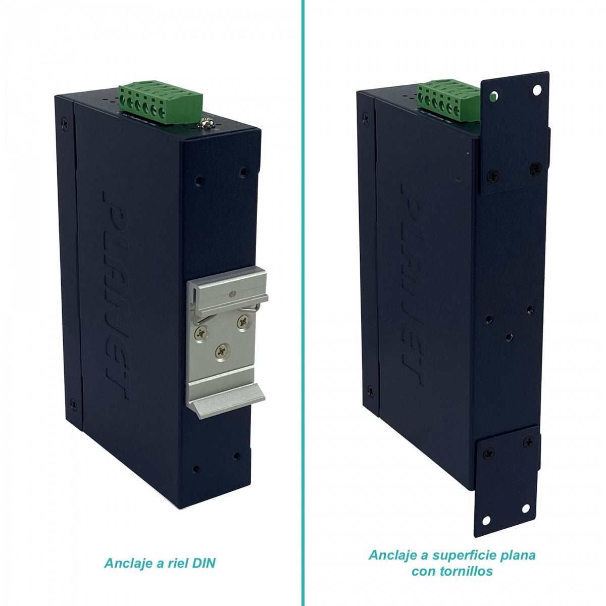 ISW-801T PLANET 8-100 Conmutador Industrial Riel-DIN no-Gestionado req/12-48VDC/24VAC