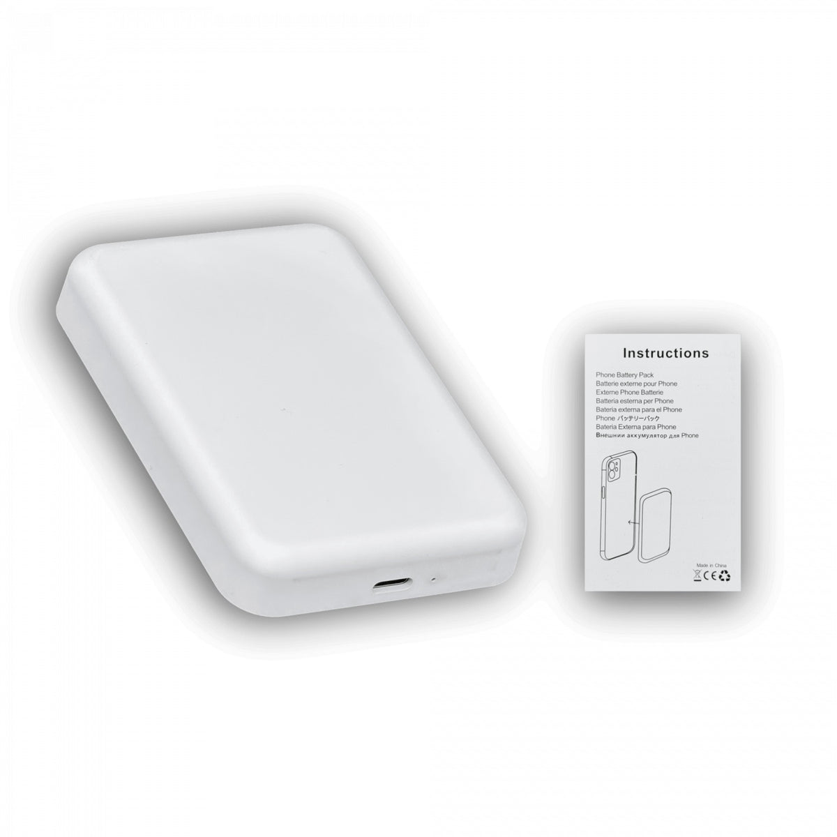 BAT-MAG Cargador móvil sin cable color negro USB-C-H 15W 5000mAh entrada 5Vdc 3A