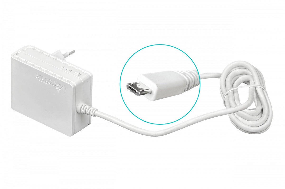 PWR-LINE MIKROTIK Adaptador Powerline AV500 unitario con cable micro-USB de 150cm, necesario para hAP/MAP