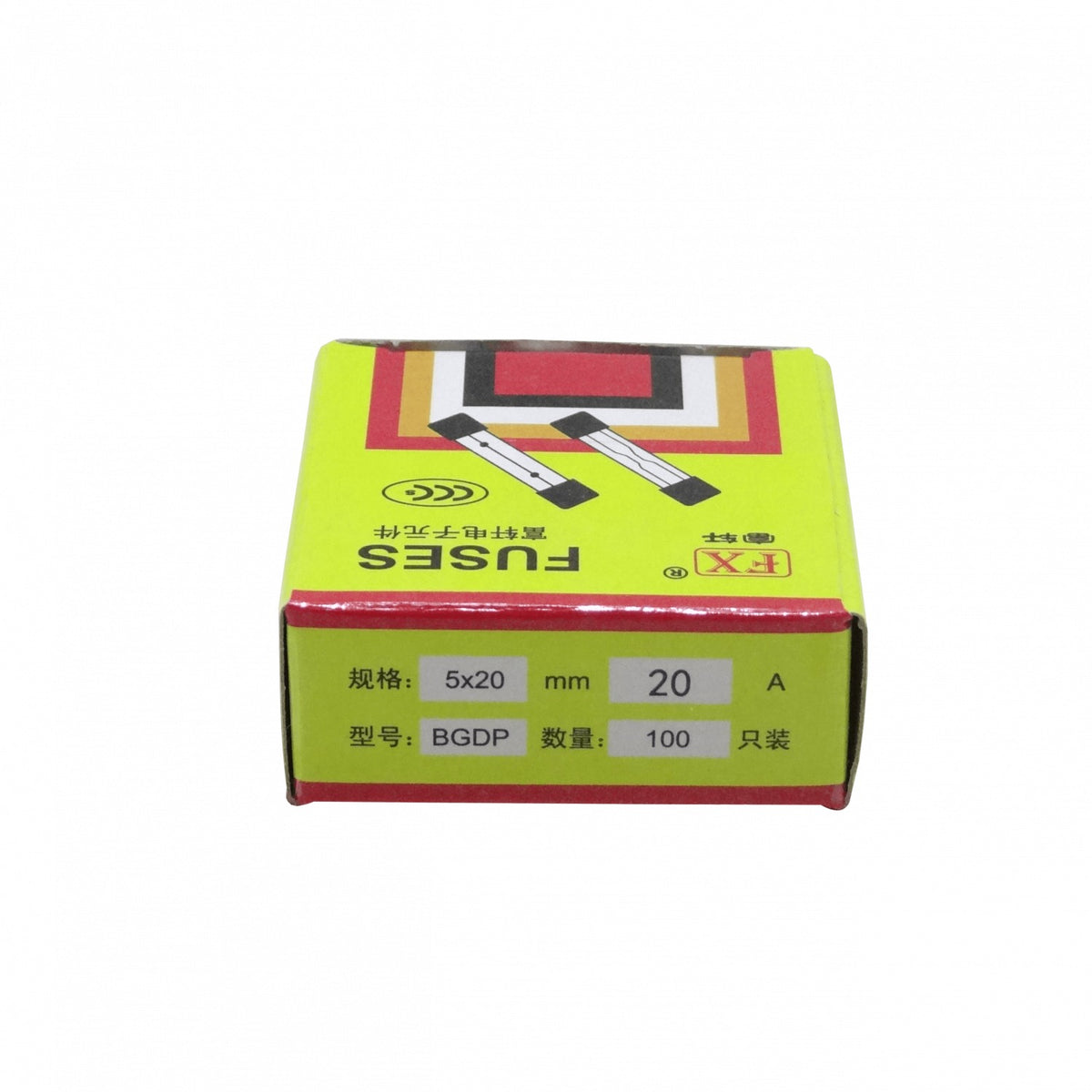 FUSE-20V CAJA 100-piezas 20A 5x20mm 250V Fusible de Acción Rápida Cilíndrico de Vidrio