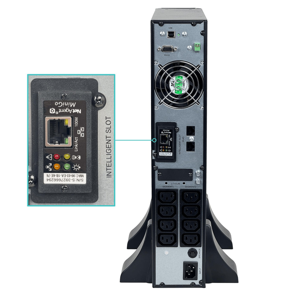 LITIO-1 ENERSAFE Litio 1000W 1KVA 0/4ms DB9 USB Precisa-SNMP En Linea 2U-Rack/Torre