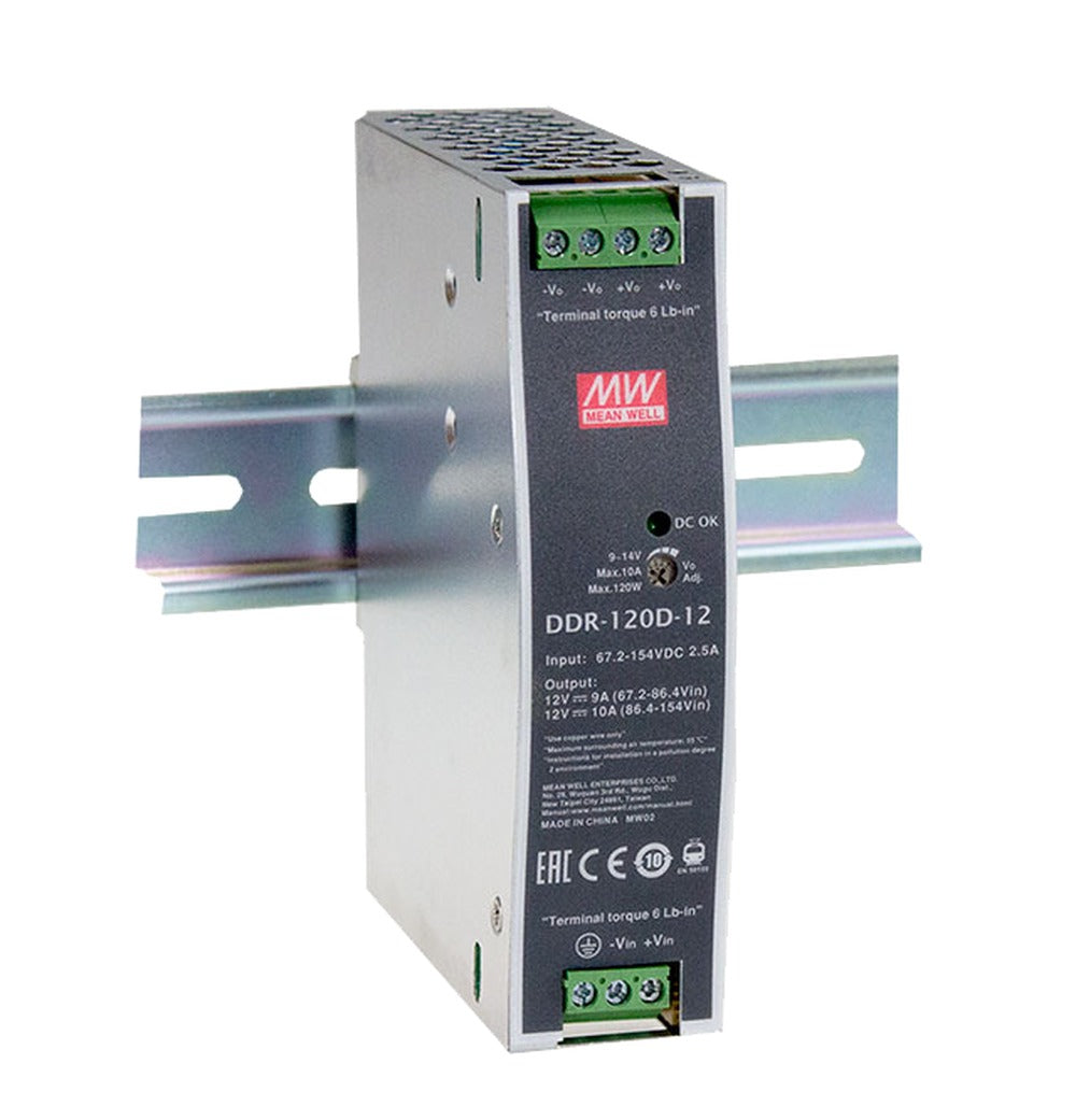 Conversor DC-DC riel DIN 120W DDR-120 - 33.6 a 67.2VDC - 24V