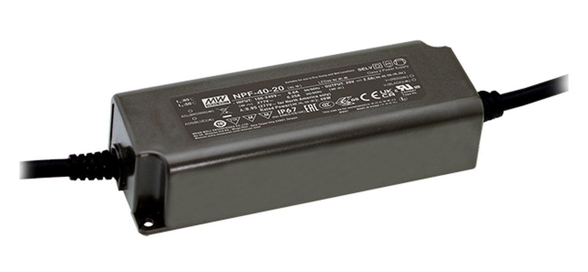 Driver LED plástico voltaje PFC IP67 40W NPF-40 - 24V