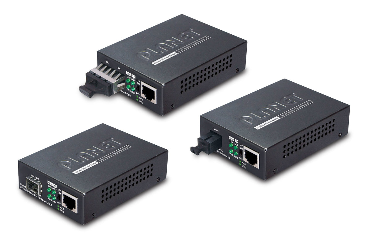 Conversor de Medios 10/100/1000BASE-T a 1000BASE-LX (WDM) TX:1310nm 40m