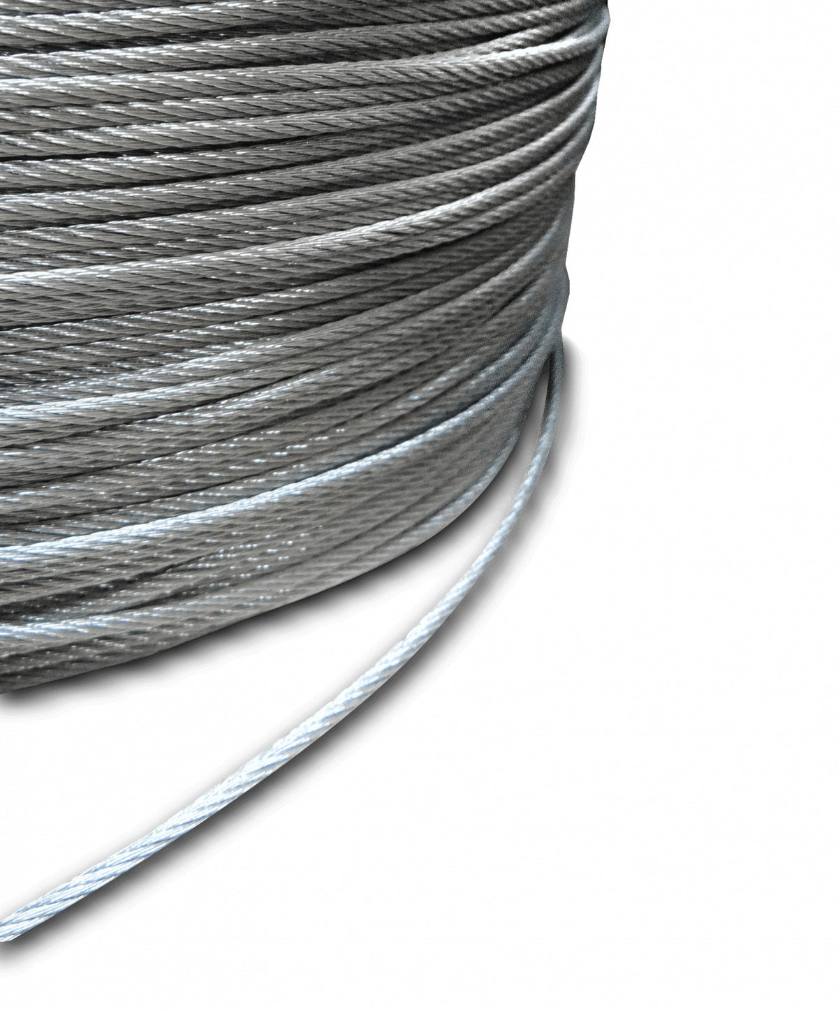 MAST-SW3 Cable de acero zincado de 3 milímetros de diámetro, construcción 7 hilos por 7 cordones, venta por metro lineal, con recubrimiento de zinc