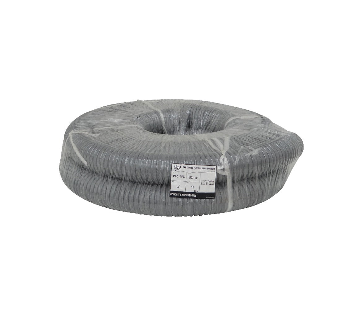 M03-10 3-Pulgadas Bobina-10metros Tubería Flexible Metálica Recubierta-PVC 86mm