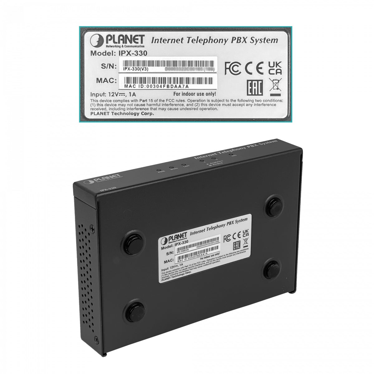 IPX-330 PLANET Central Telefónica IP PBX 30 Cuentas SIP 1 Puerto 10/100 1 WAN 2 Puertos FXO RJ11 USB Fax