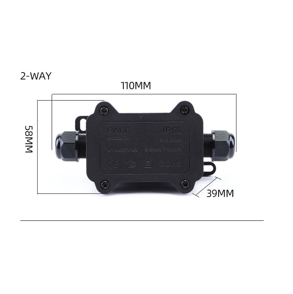 Contenedor hermético resistente al agua clasificación IP68 con doble entrada