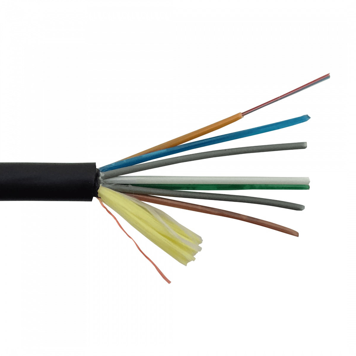 CFSB48 Cable óptico monomodo ADSS exterior de 48 fibras G.652D con 4 minitubos, diámetro 10mm, para vano de 50 metros