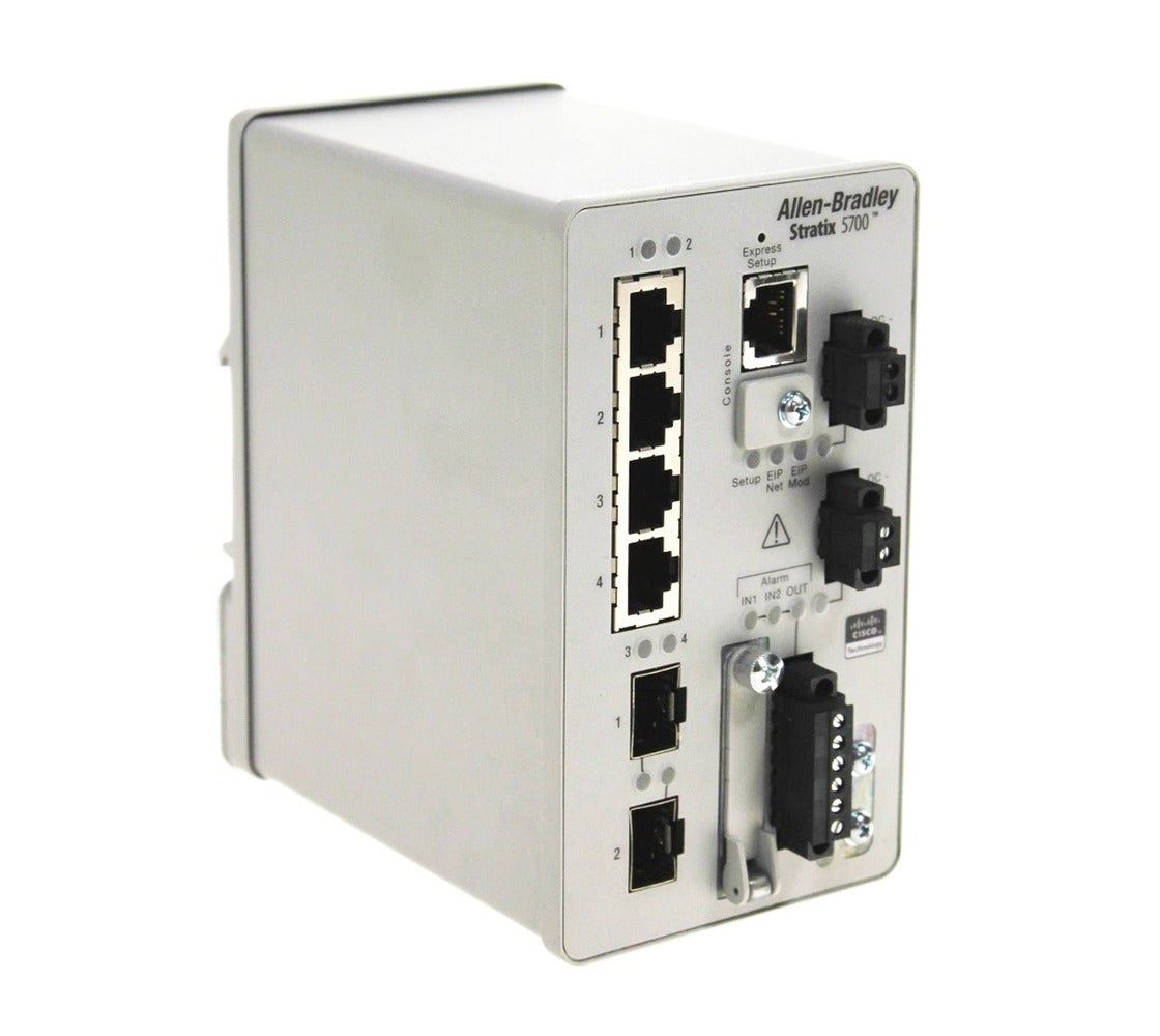 Stratix 5200 switch, 4 copper 100 ports, 2 SFP 100/1000 slots, base FW