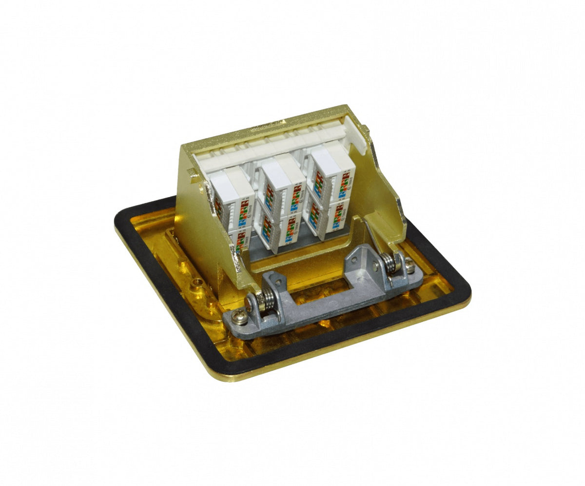 RST-6P 6-Conectores-RJ45-Hembra Caja de Superficie Abatible Metálica 100x100x55mm Cubierta-120x120mm