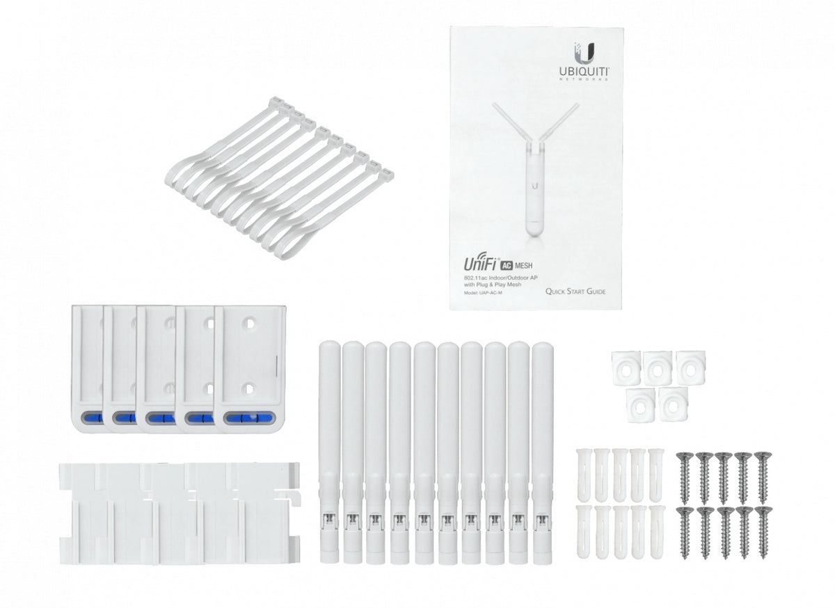 UAP-AC-M-5. Equipo Ubiquiti 5 puertos AC1200 doble banda 2,4/5 GHz 300/867 Mbps, alimentación PoE pasiva 24 V, puerto 1-1000, dos conectores RP-SMA con antenas de 3/4 dBi, versión UE, referencia UAP-AC-M-5-EU.