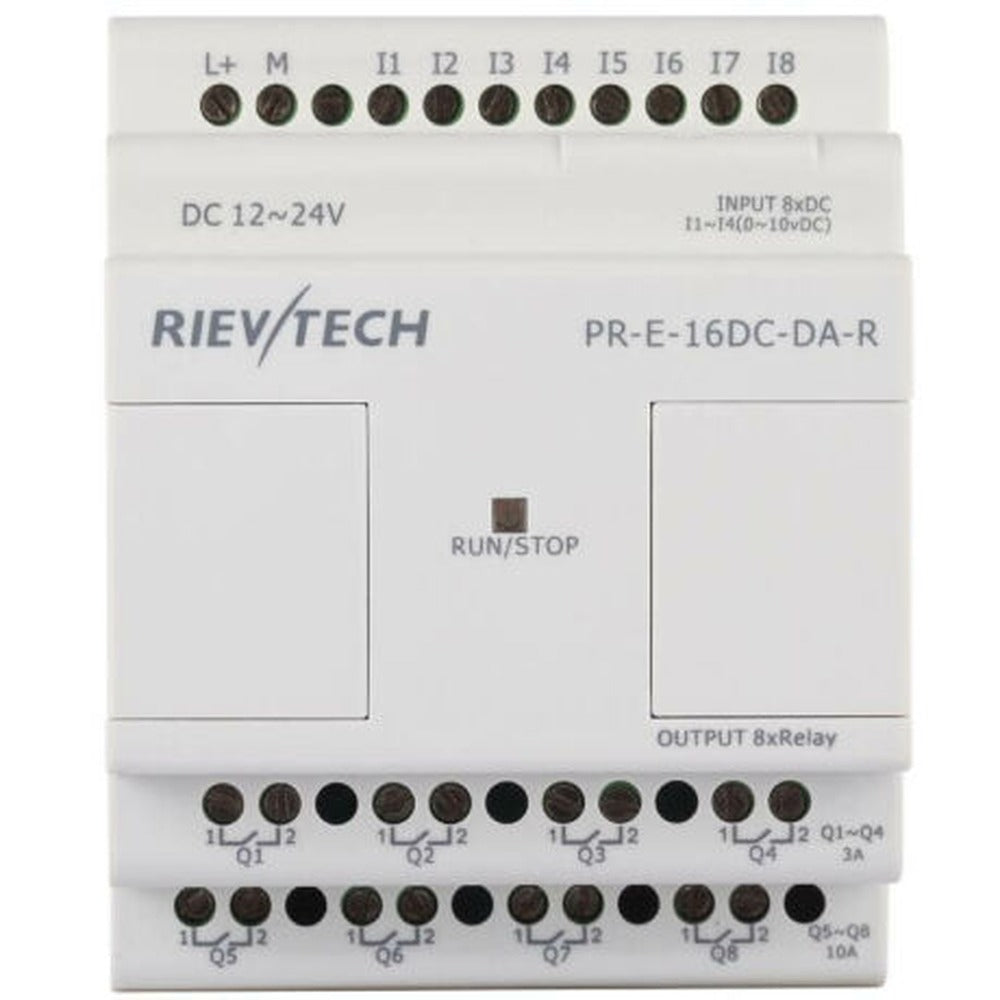 Módulo de expansión DC Rievtech 8 entradas y 8 salidas relé o transistor - 8 salidas relé