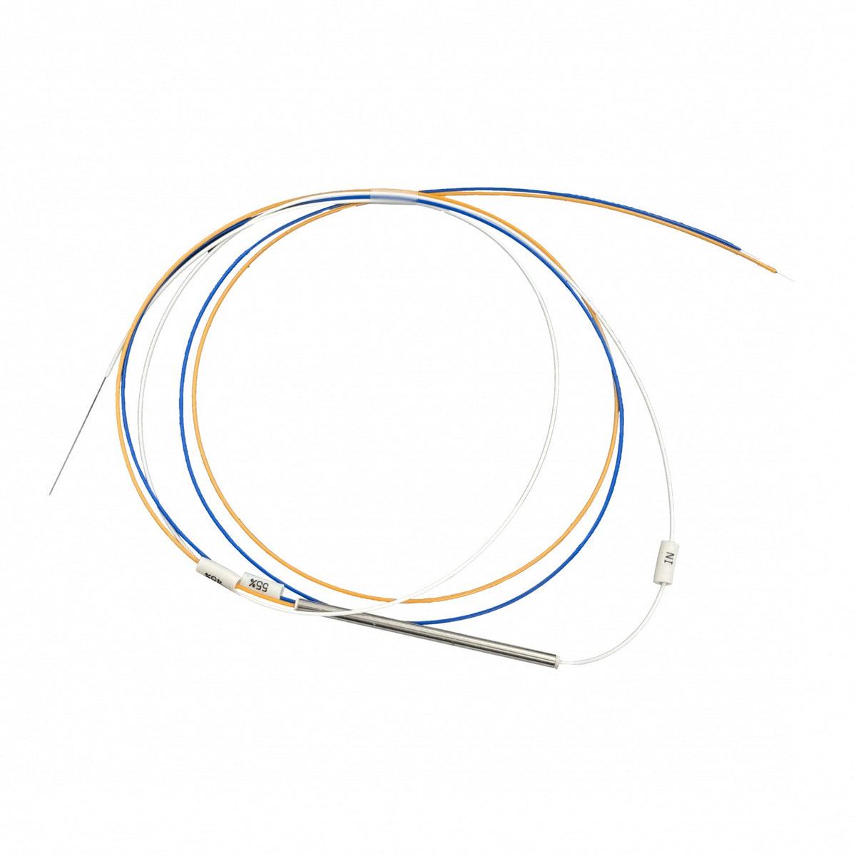 DIVI-55 Divisor óptico desbalanceado FBT 1x2 con relación 55-45, sin conectores, apto para redes EPON, GPON y XGPON
