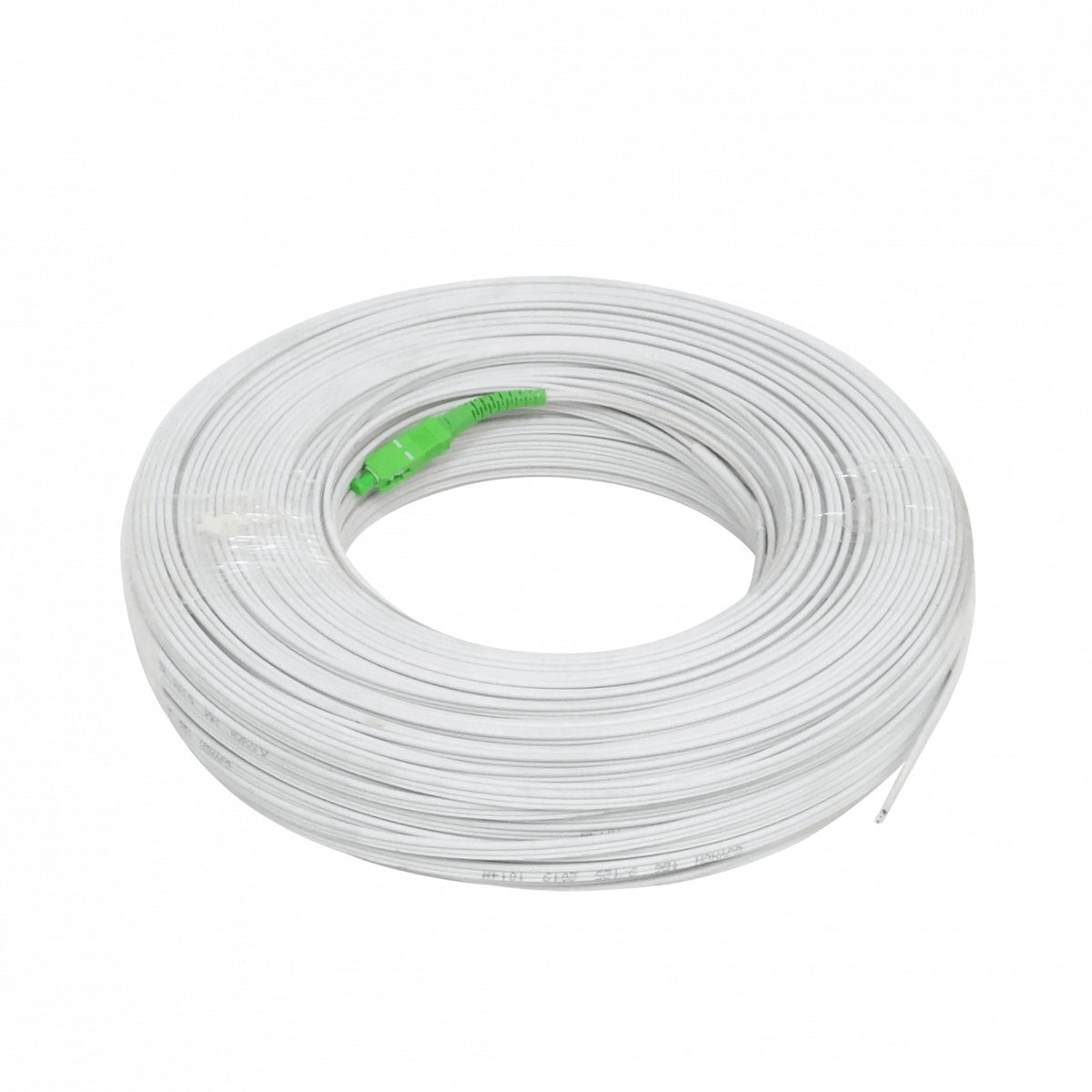 JQSA-100 Blanco Cable Bajante 100mt SC/APC Monomodo SM SX Pigtail Fibra Óptica G652D