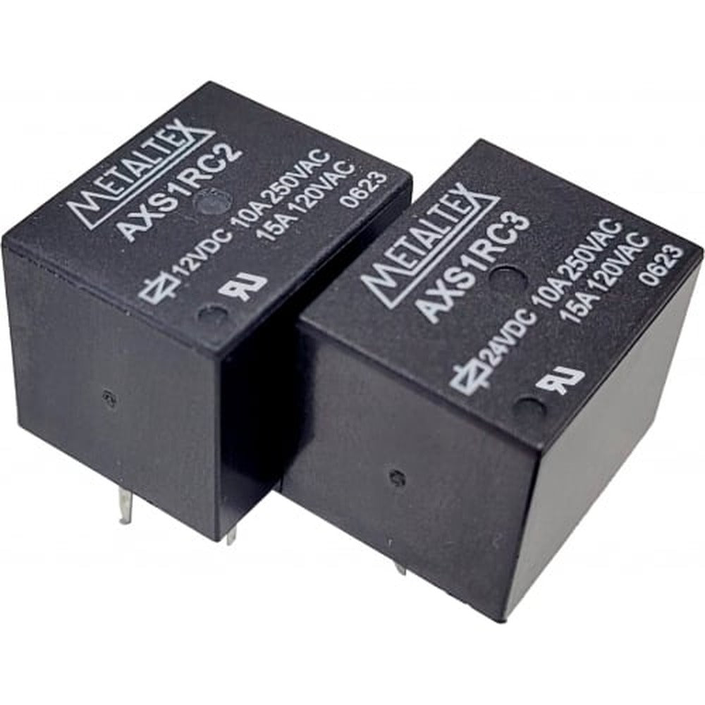 Relé industrial miniatura de potencia SPDT hasta 15A terminal PCB serie AXS - 24VDC
