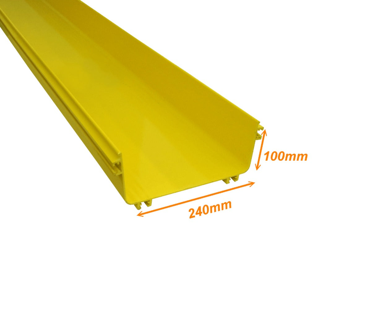 CC-240 Conducto LSZH 240x100mm 2 Metros Amarillo sin Cubierta sin Divisor Macho