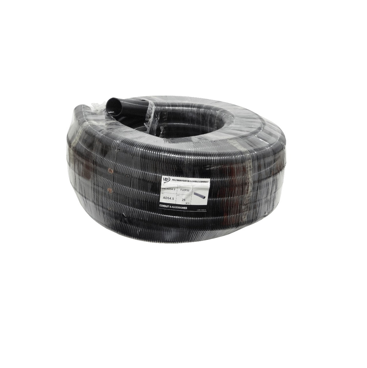 FLEP55 55mm Rollo-25mts Conduit Flexible Plastico Corrugado Negro PA