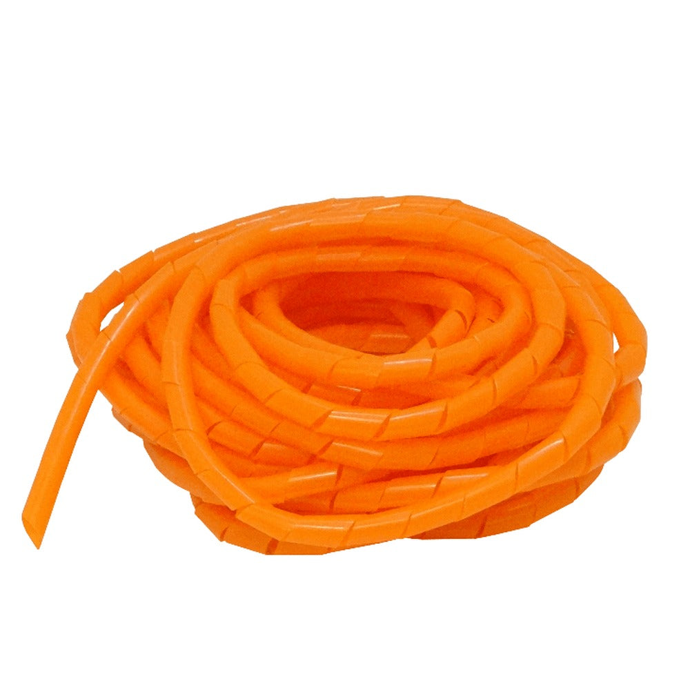 KS-12B Espiral ordenadora de cables de polietileno color naranja, longitud 12 metros, diámetros 12/15/0,85mm