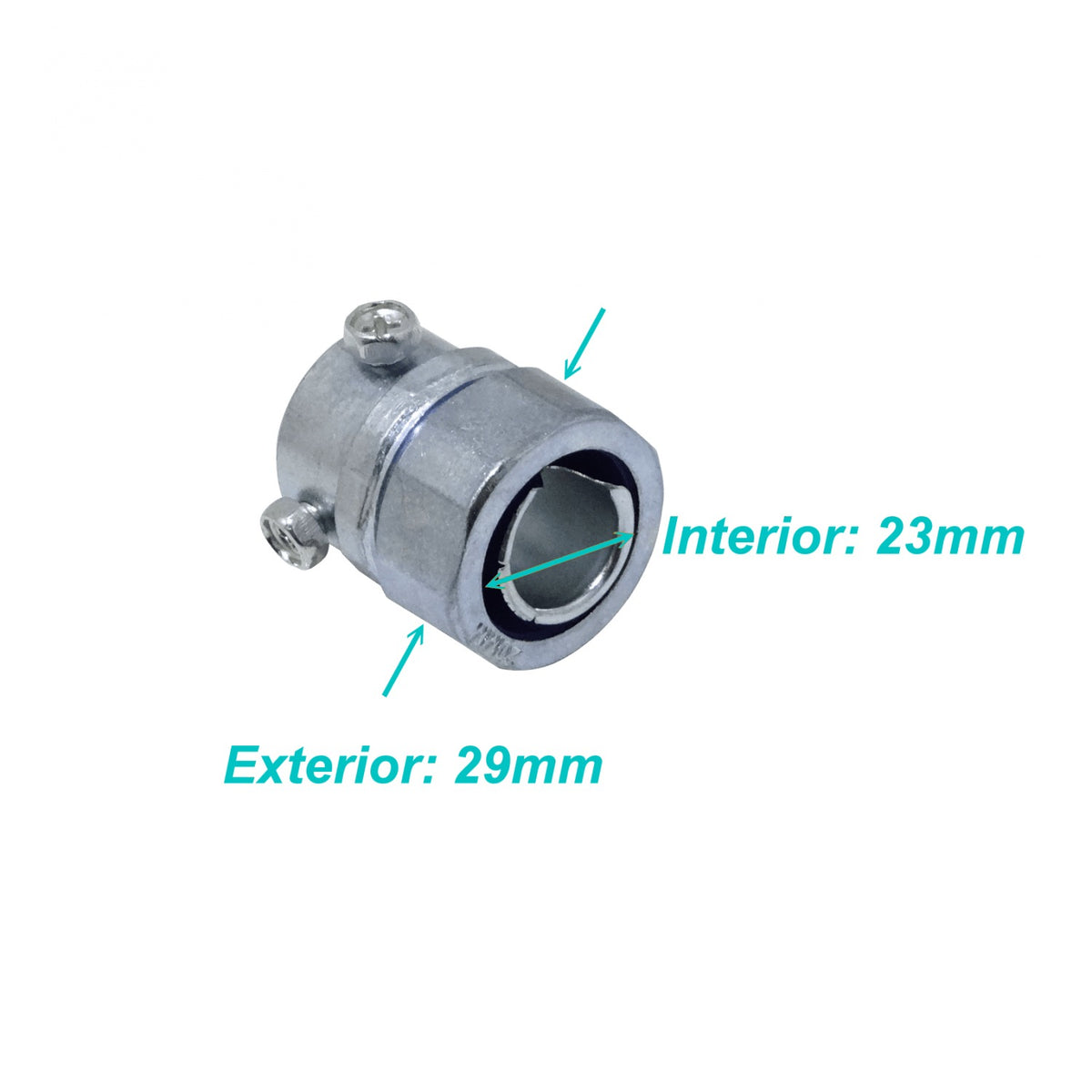 MEMT20 Adaptador metálico de unión de 20mm para conduit EMT a conduit flexible, rango de ajuste 11-21/14mm